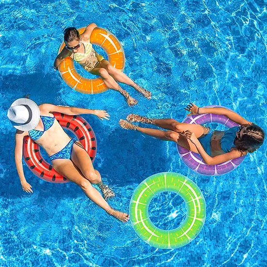 Nuevo Anillo de natación de tubo inflable con estampado de estrellas de colores para adultos