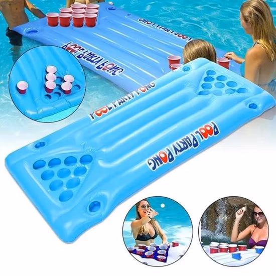 Mesa inflable de Beer Pong y flotador de piscina