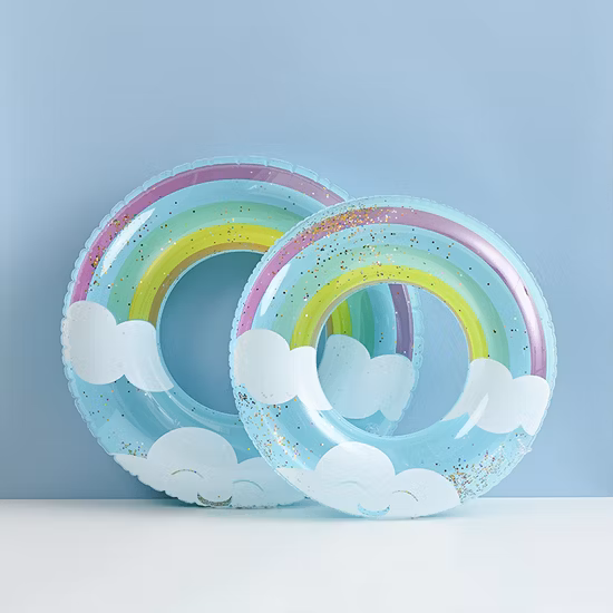 Flotador inflable de la piscina del corazón del tubo del amor del anillo de la nadada en forma de corazón del brillo de los juguetes divertidos del partido de la playa